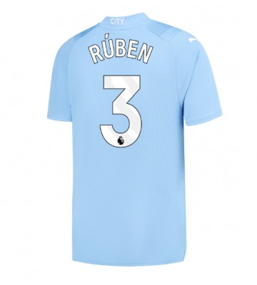 Manchester City Ruben Dias #3 Primera Equipación 2023-24 Manga Corta